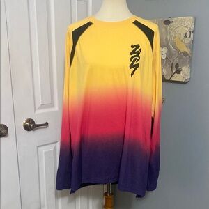 NWT Jordan Men’s  Yellow Pink Purple Gradient Long Sleeve Shirt size XL